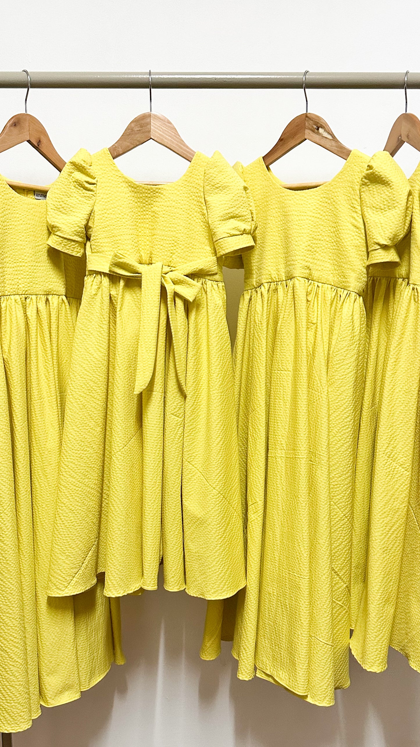 Puff Sleeve Maxi Dress - Yellow Seersucker