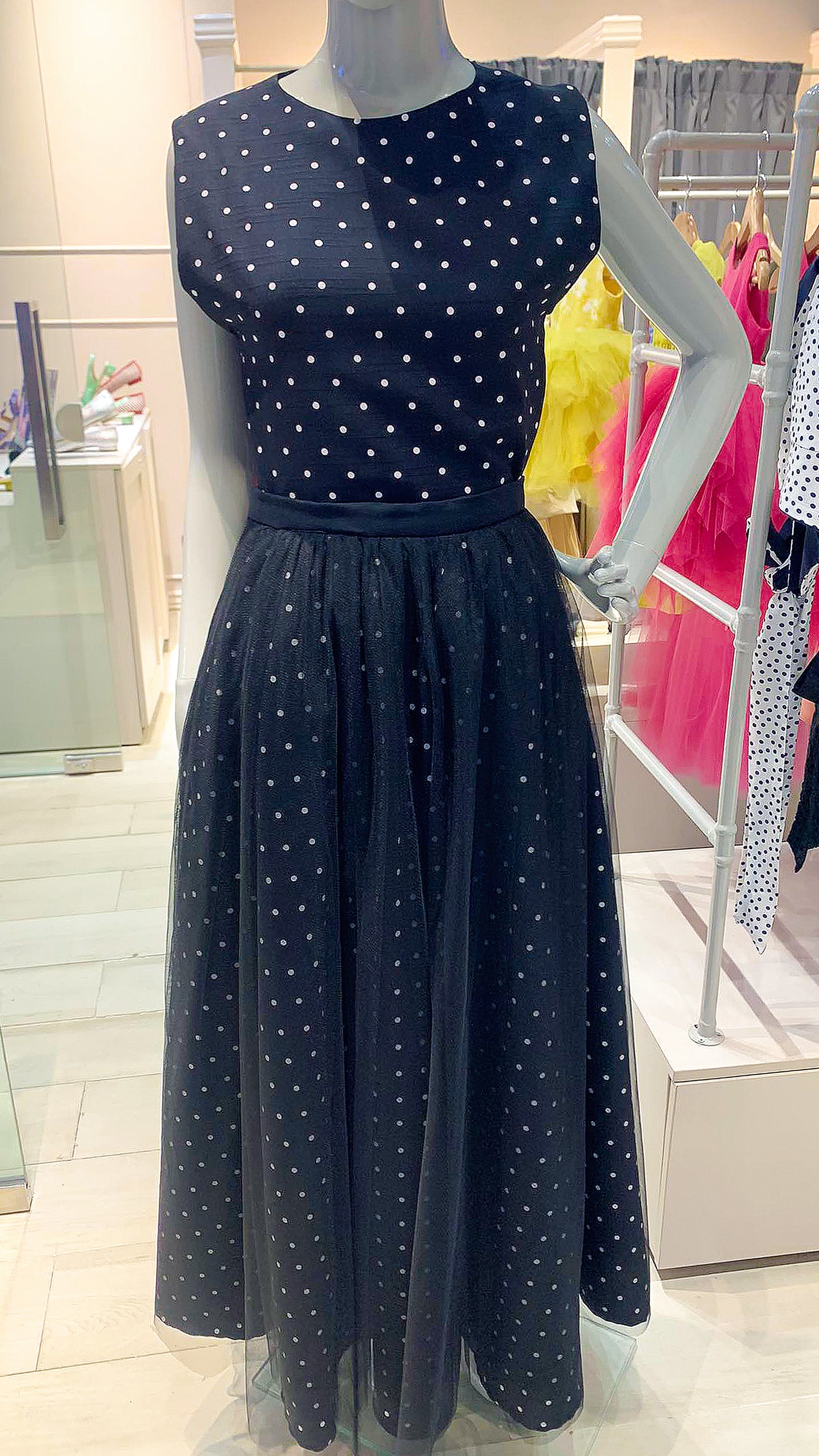 Retro Skirt - Black Based Polka Dot