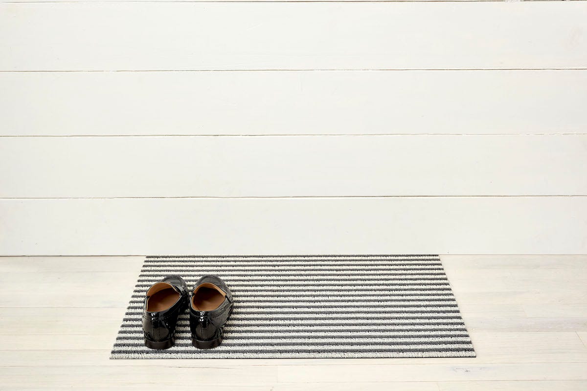 Chilewich Breton Stripe Shag Doormat Gravel