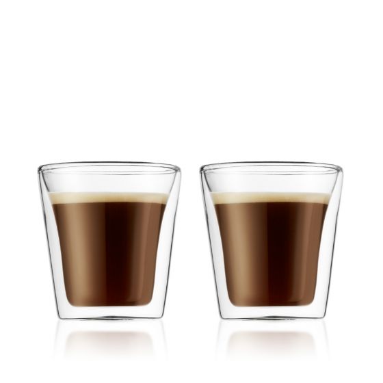 Bodum Canteen Double Wall Glass (2pcs) Small 3oz, Transparent