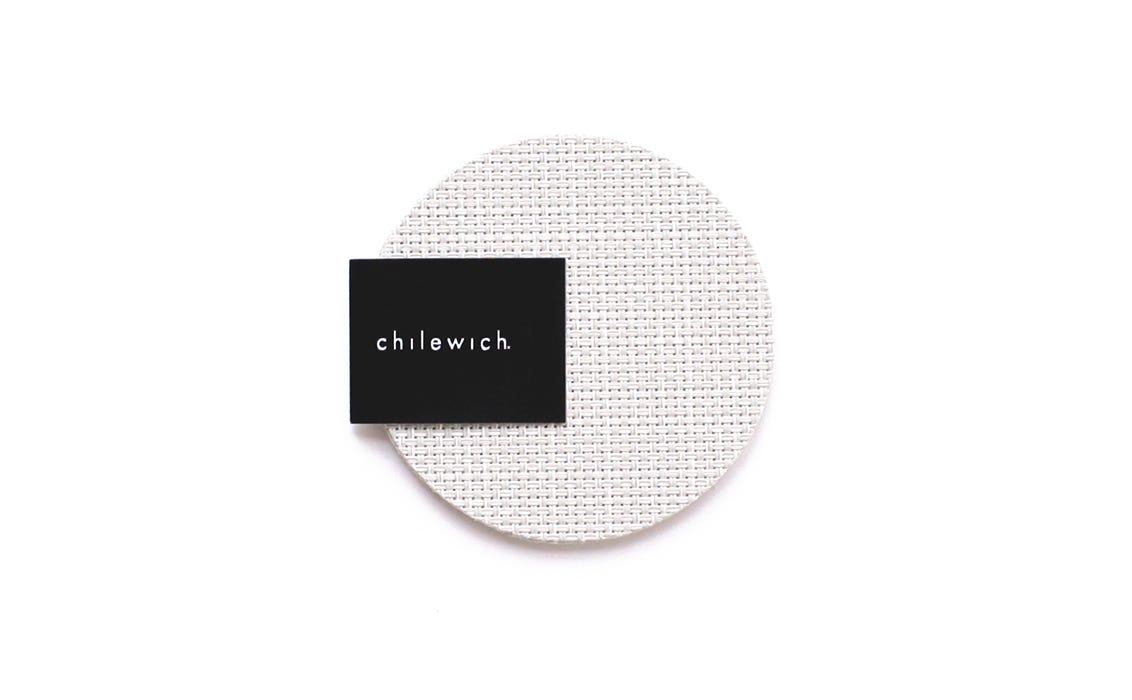 Chilewich Onedge Mini Basketweave Coaster (Set of 4) Sandstone